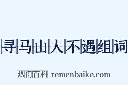 寻马山人不遇组词是什么意思的图片